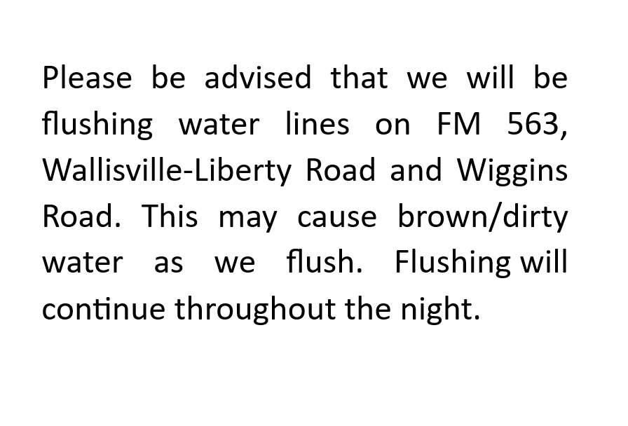 flushing water lines