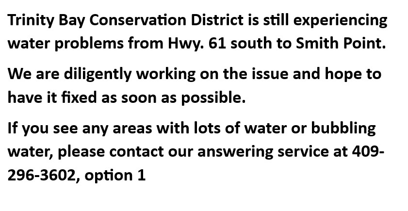 Water Problems Announcement